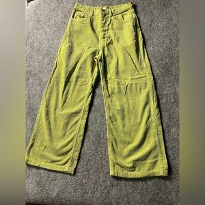 Urban Outfitters Lime Green High Rise WideLeg Jeans Y2K Street Wear Sz 31 (30”)